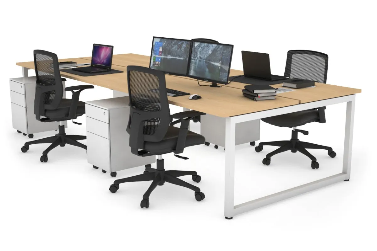 Quadro Loop Legs 4 Person Office Workstation [1400L x 700W]