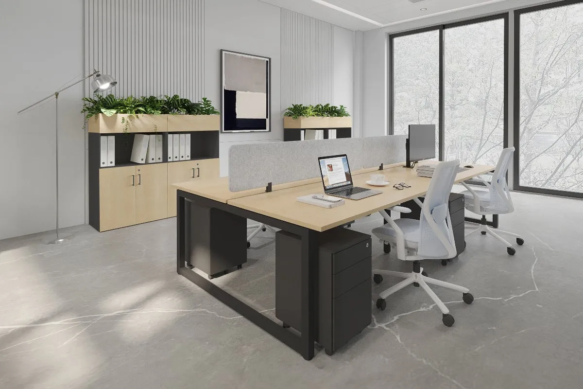 Quadro Loop Legs 4 Person Office Workstation [1400L x 700W]