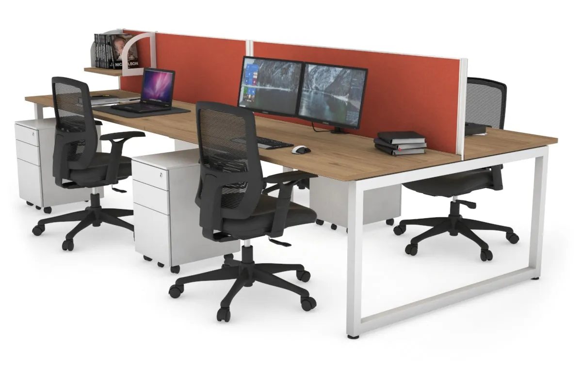 Quadro Loop Legs 4 Person Office Workstation [1400L x 700W]