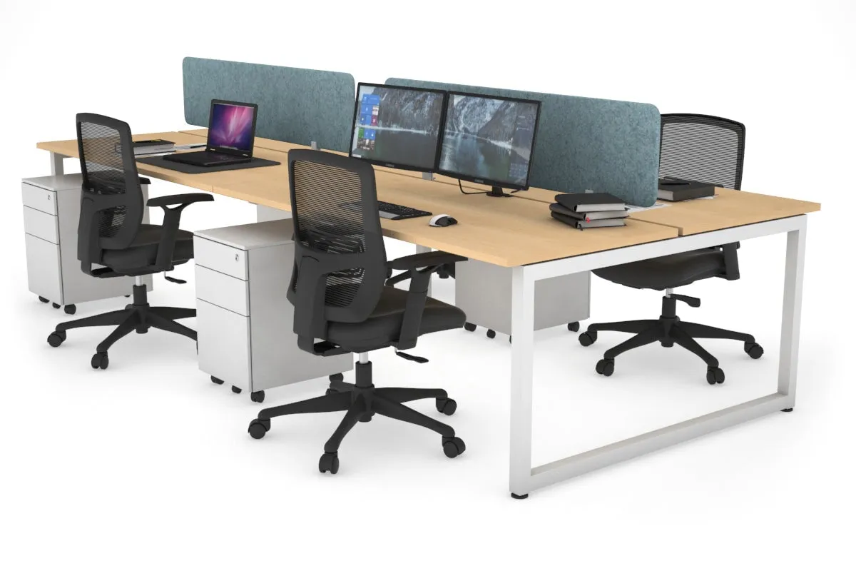 Quadro Loop Legs 4 Person Office Workstation [1400L x 700W]
