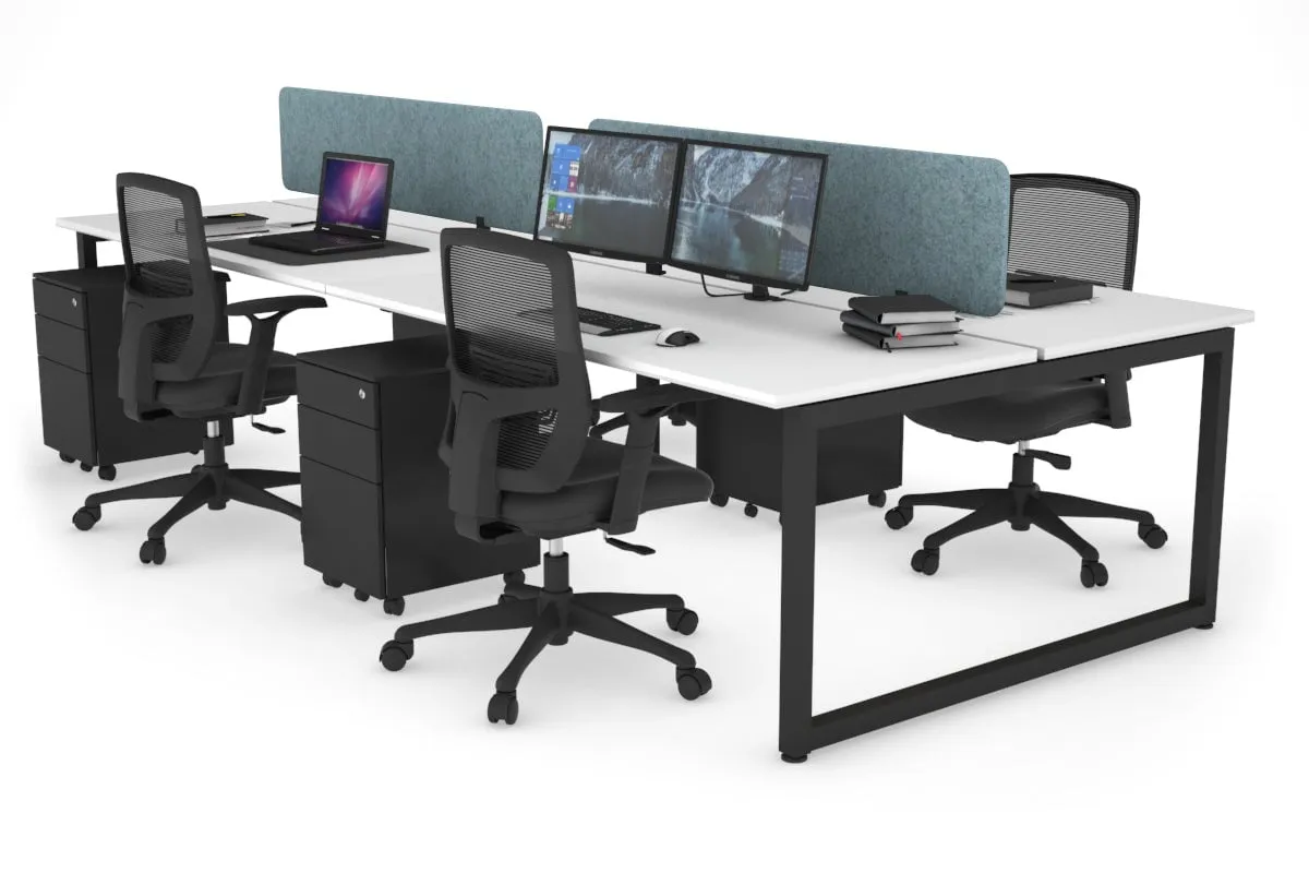 Quadro Loop Legs 4 Person Office Workstation [1400L x 700W]