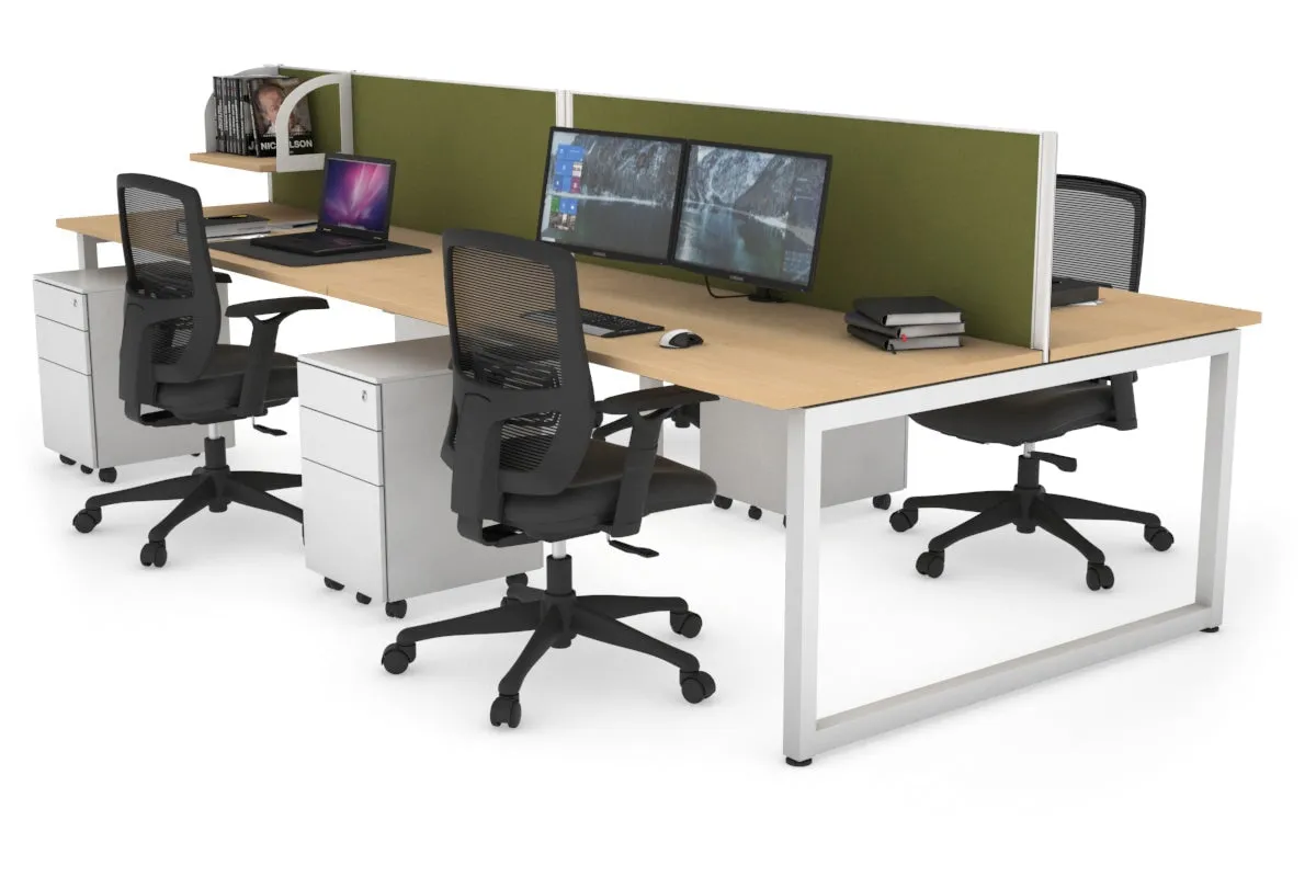 Quadro Loop Legs 4 Person Office Workstation [1400L x 700W]