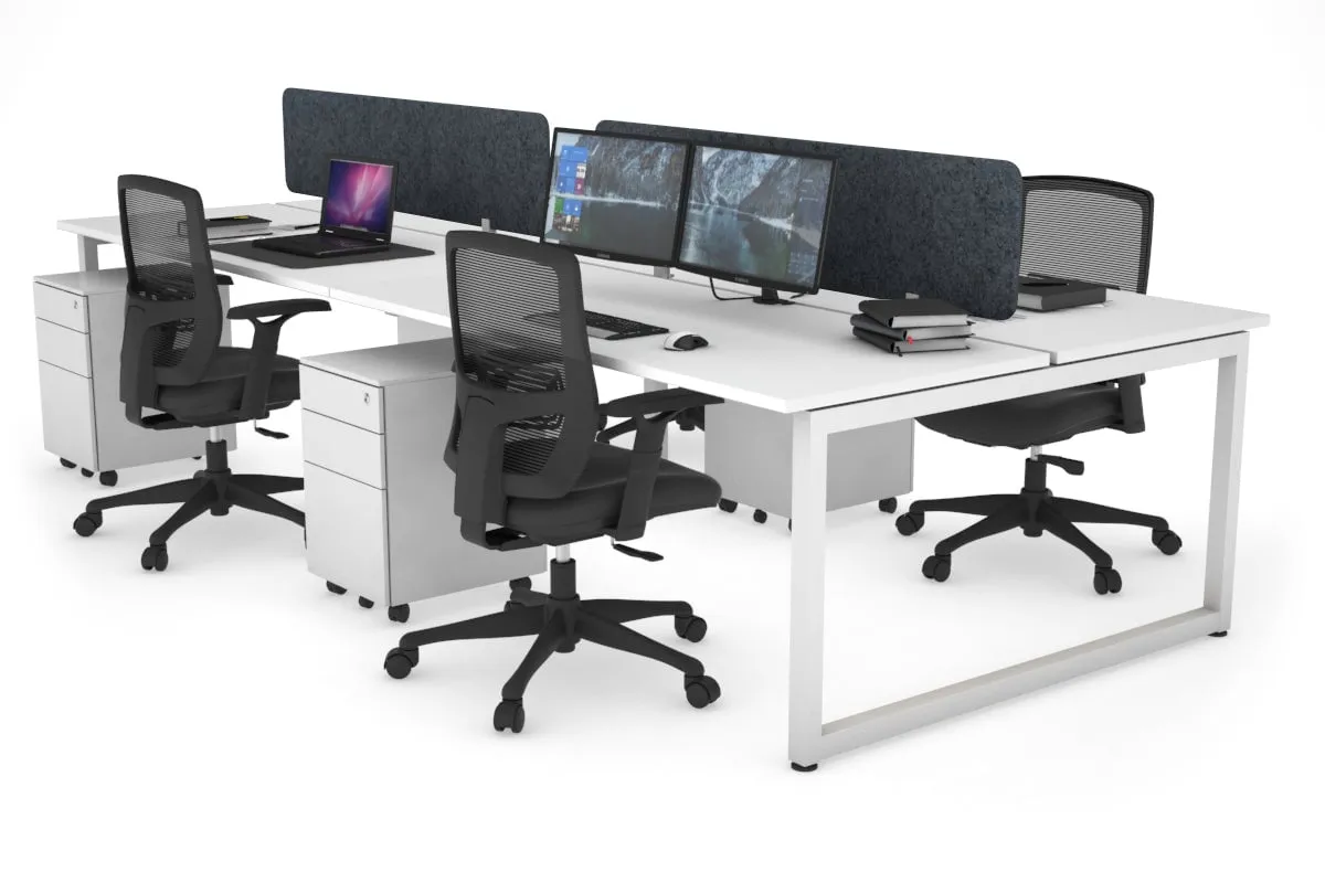 Quadro Loop Legs 4 Person Office Workstation [1400L x 700W]