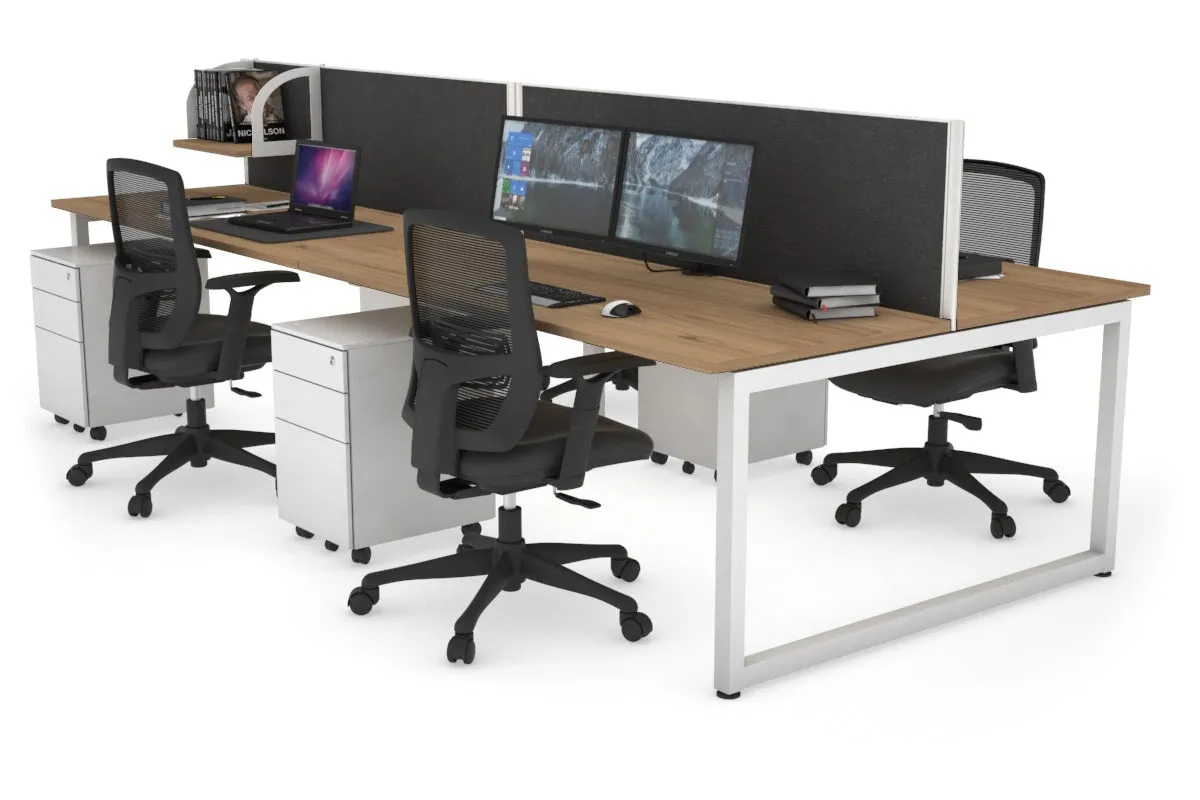 Quadro Loop Legs 4 Person Office Workstation [1400L x 700W]