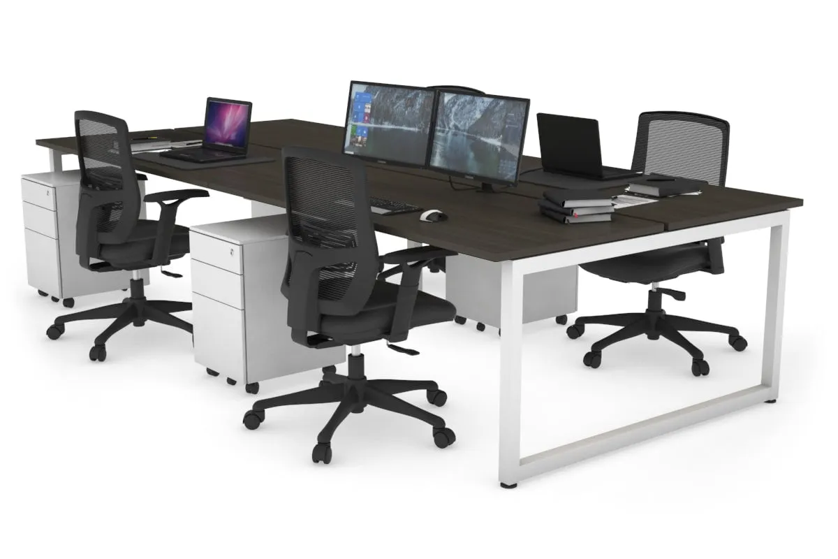Quadro Loop Legs 4 Person Office Workstation [1400L x 700W]