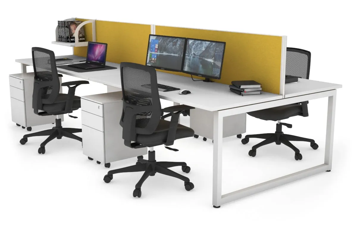 Quadro Loop Legs 4 Person Office Workstation [1400L x 700W]