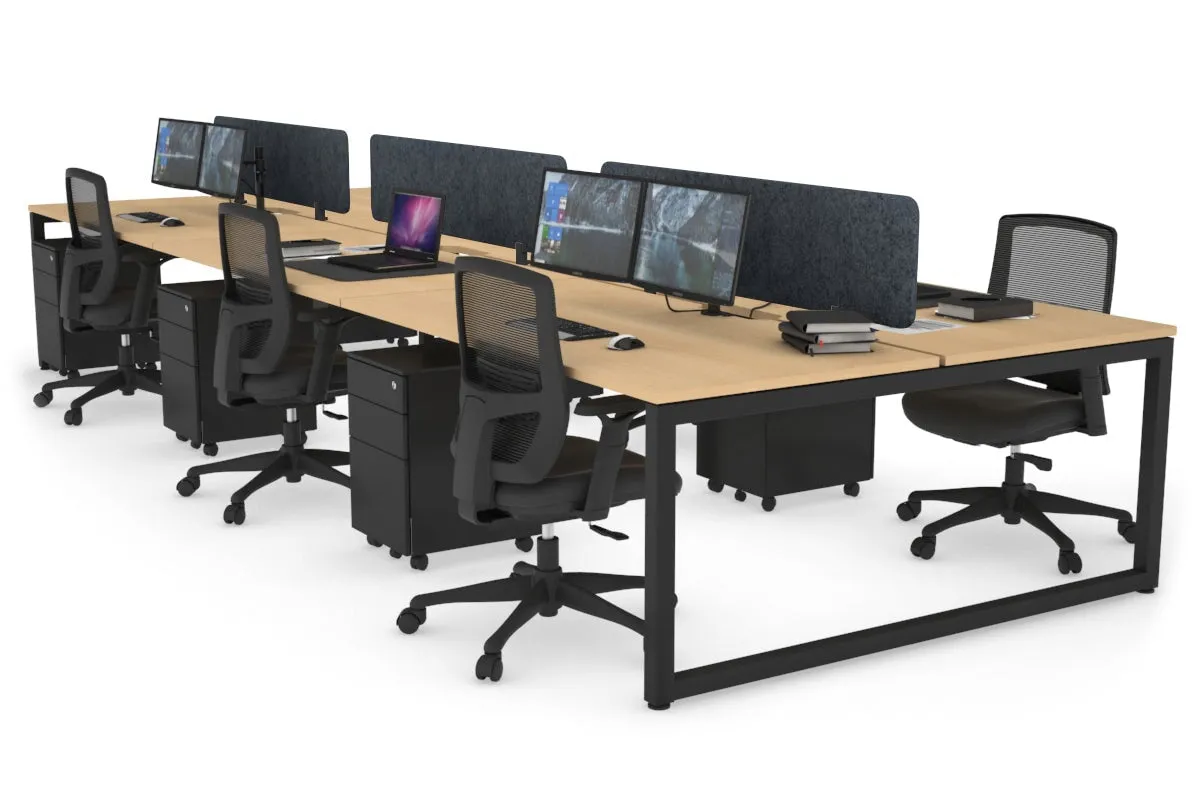 Quadro Loop Legs 6 Person Office Workstation [1800L x 800W with Cable Scallop]