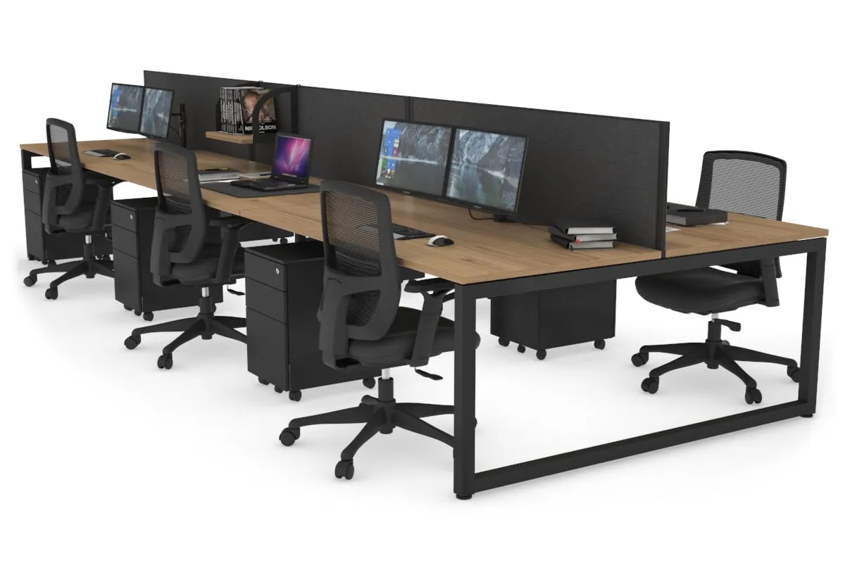 Quadro Loop Legs 6 Person Office Workstation [1800L x 800W with Cable Scallop]