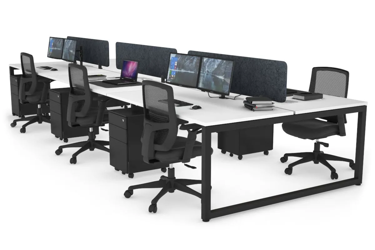 Quadro Loop Legs 6 Person Office Workstation [1800L x 800W with Cable Scallop]