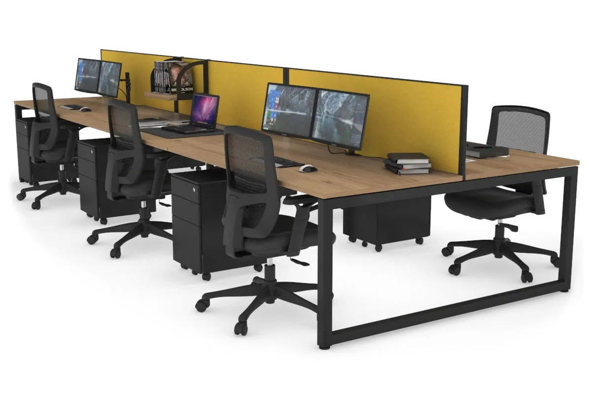Quadro Loop Legs 6 Person Office Workstation [1800L x 800W with Cable Scallop]