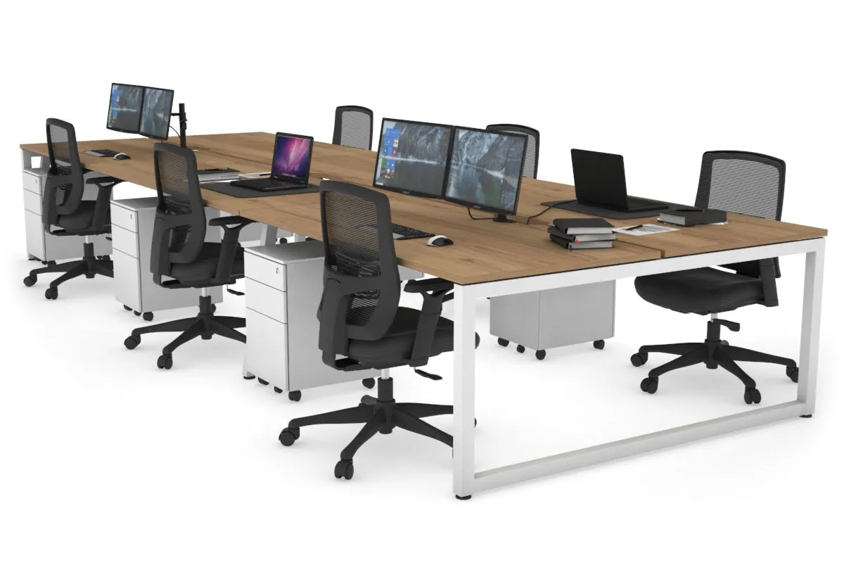 Quadro Loop Legs 6 Person Office Workstation [1800L x 800W with Cable Scallop]