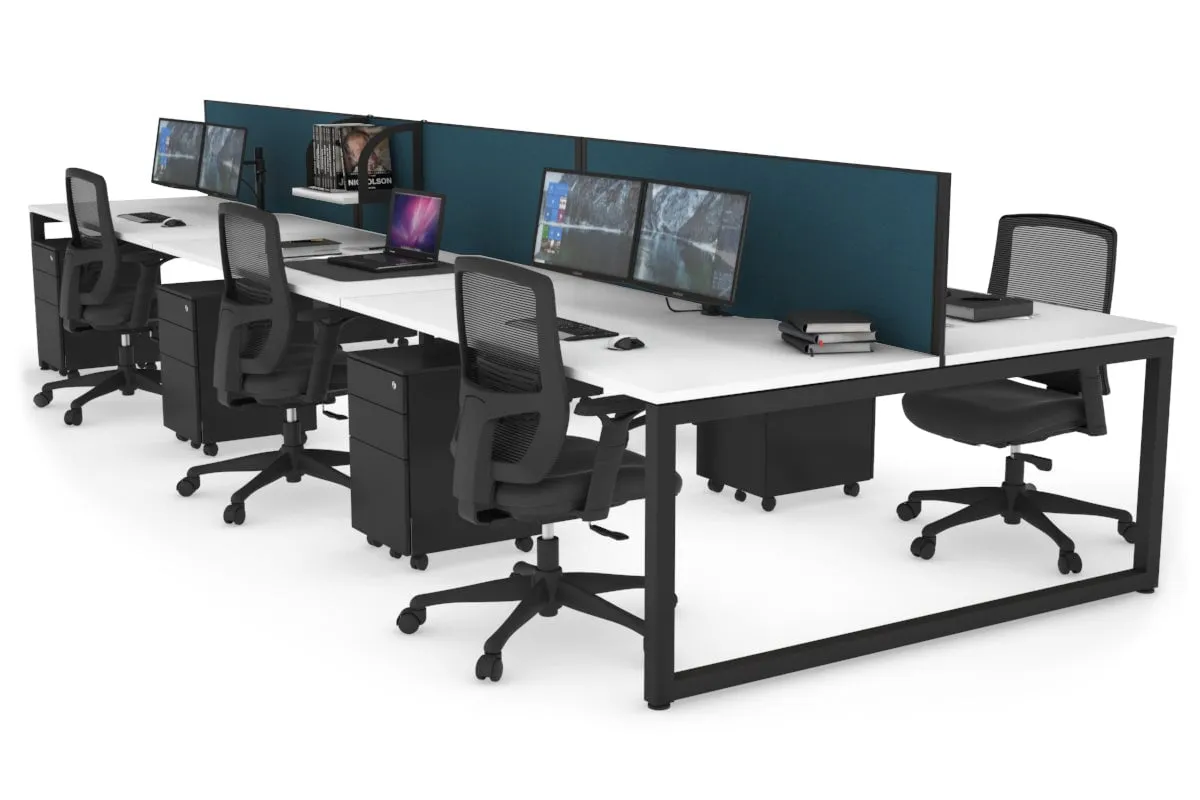 Quadro Loop Legs 6 Person Office Workstation [1800L x 800W with Cable Scallop]