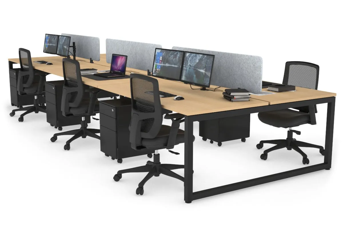 Quadro Loop Legs 6 Person Office Workstation [1800L x 800W with Cable Scallop]