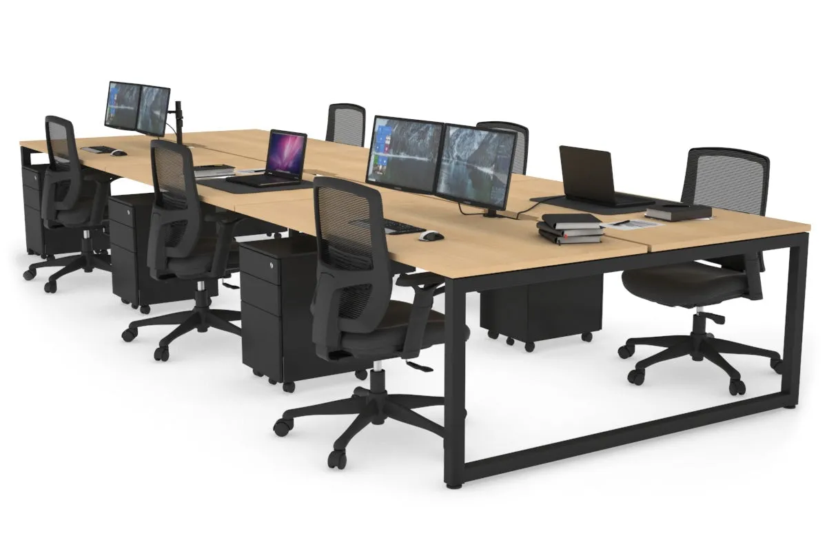 Quadro Loop Legs 6 Person Office Workstation [1800L x 800W with Cable Scallop]