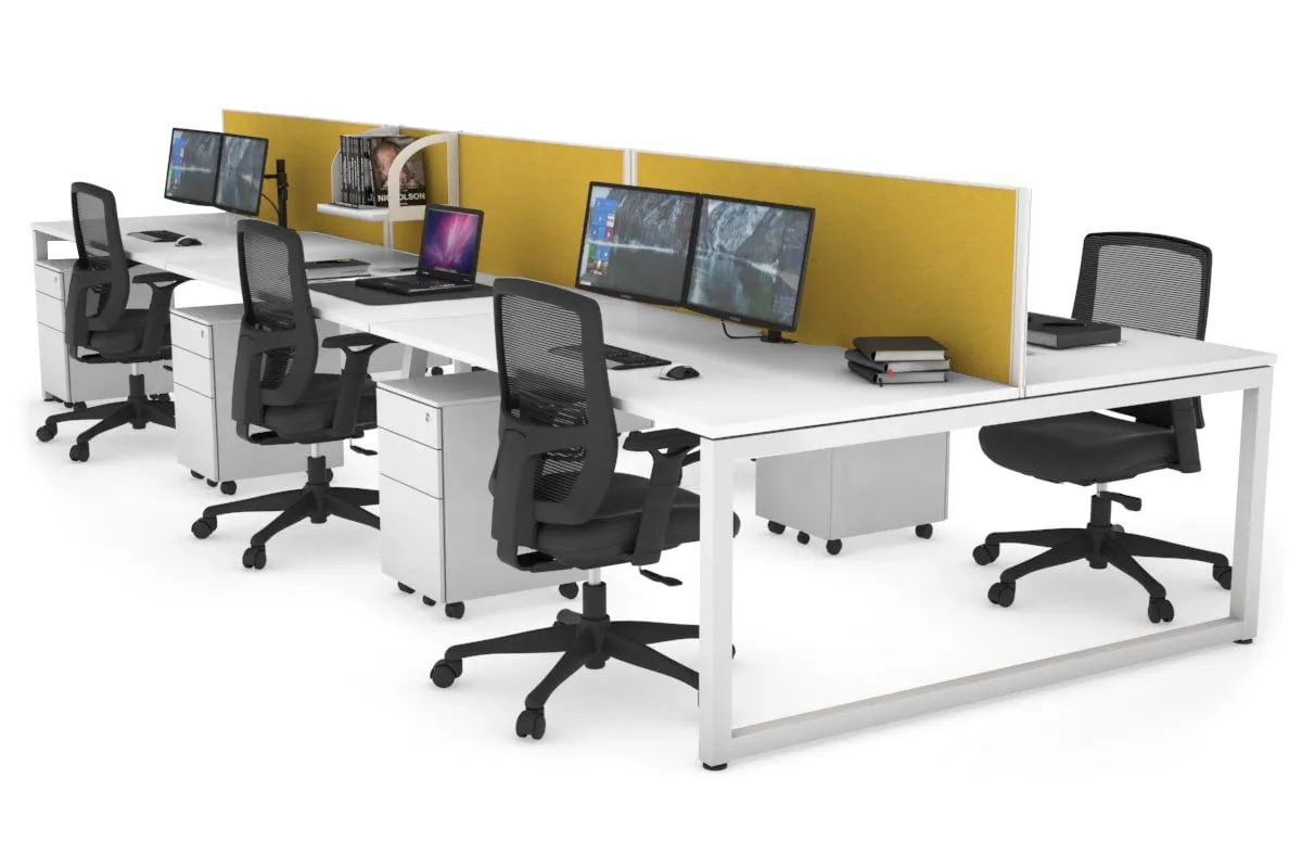 Quadro Loop Legs 6 Person Office Workstation [1800L x 800W with Cable Scallop]
