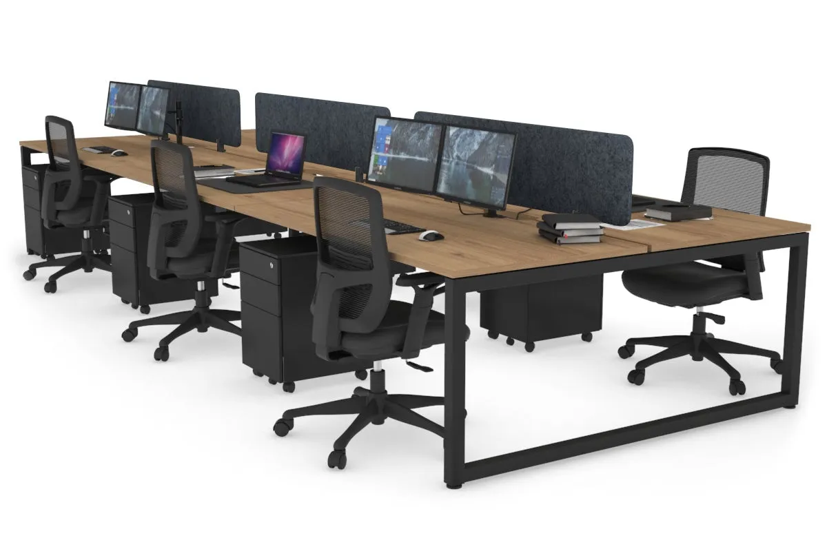 Quadro Loop Legs 6 Person Office Workstation [1800L x 800W with Cable Scallop]