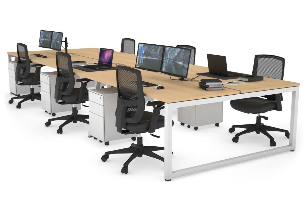 Quadro Loop Legs 6 Person Office Workstation [1800L x 800W with Cable Scallop]