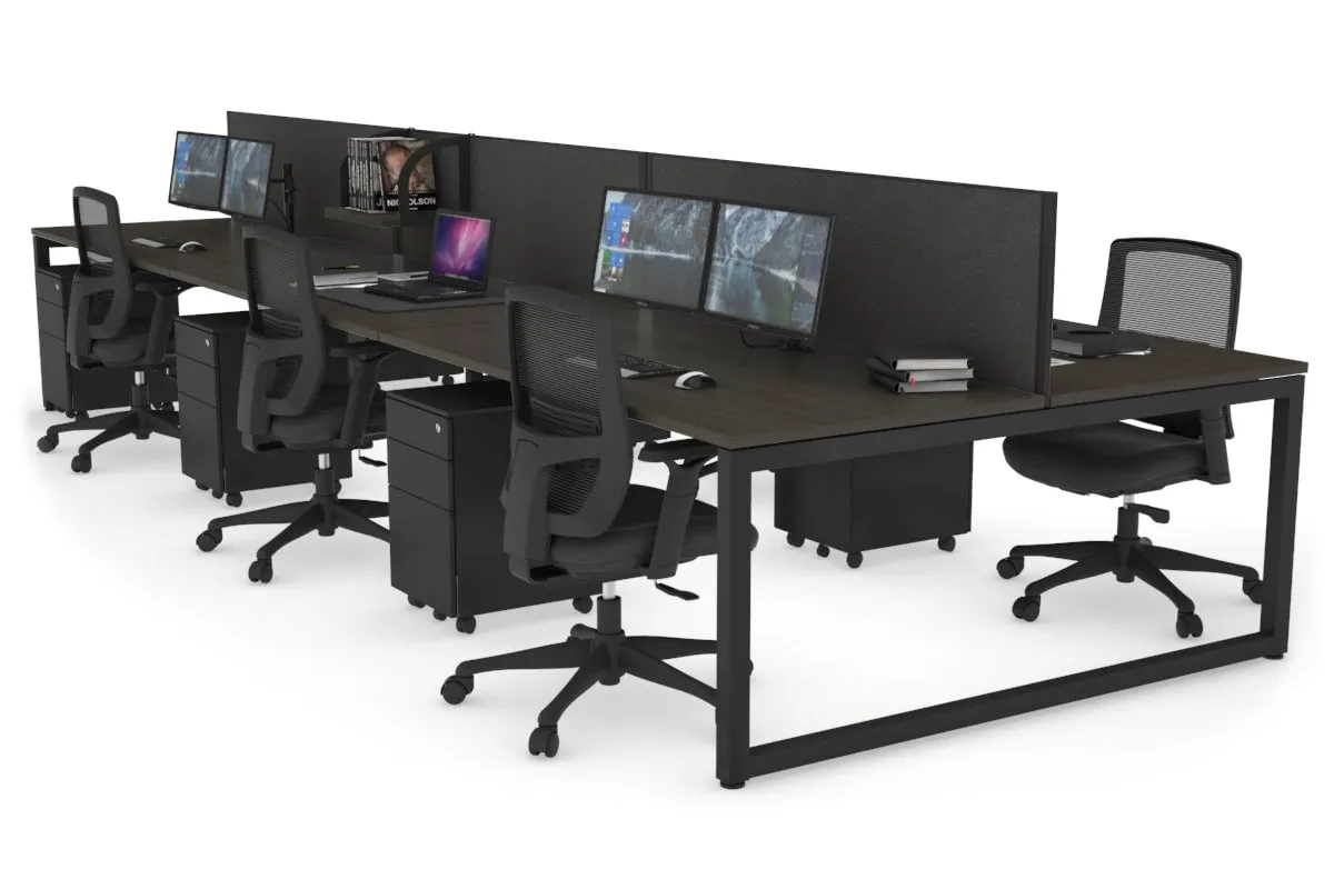 Quadro Loop Legs 6 Person Office Workstation [1800L x 800W with Cable Scallop]