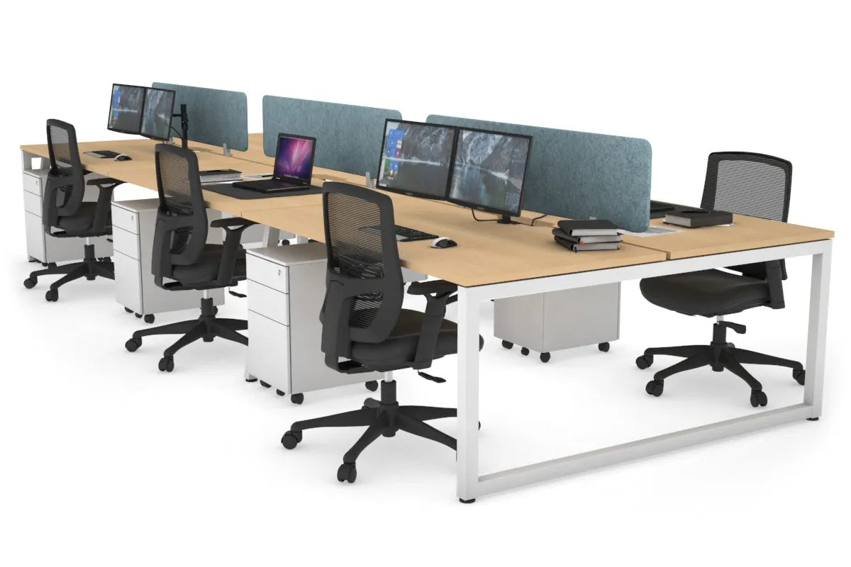 Quadro Loop Legs 6 Person Office Workstation [1800L x 800W with Cable Scallop]