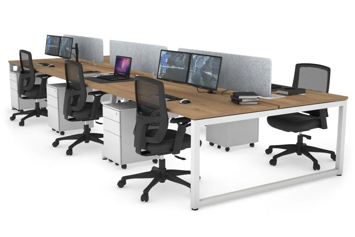 Quadro Loop Legs 6 Person Office Workstation [1800L x 800W with Cable Scallop]