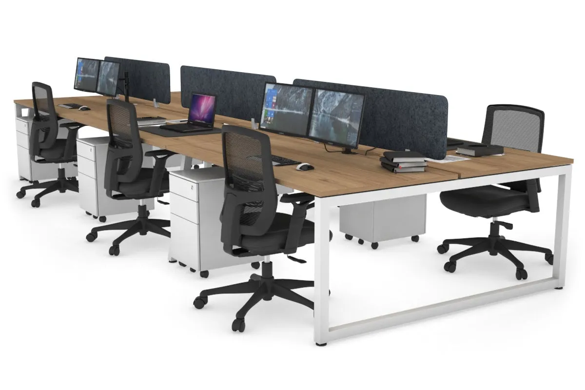 Quadro Loop Legs 6 Person Office Workstation [1800L x 800W with Cable Scallop]