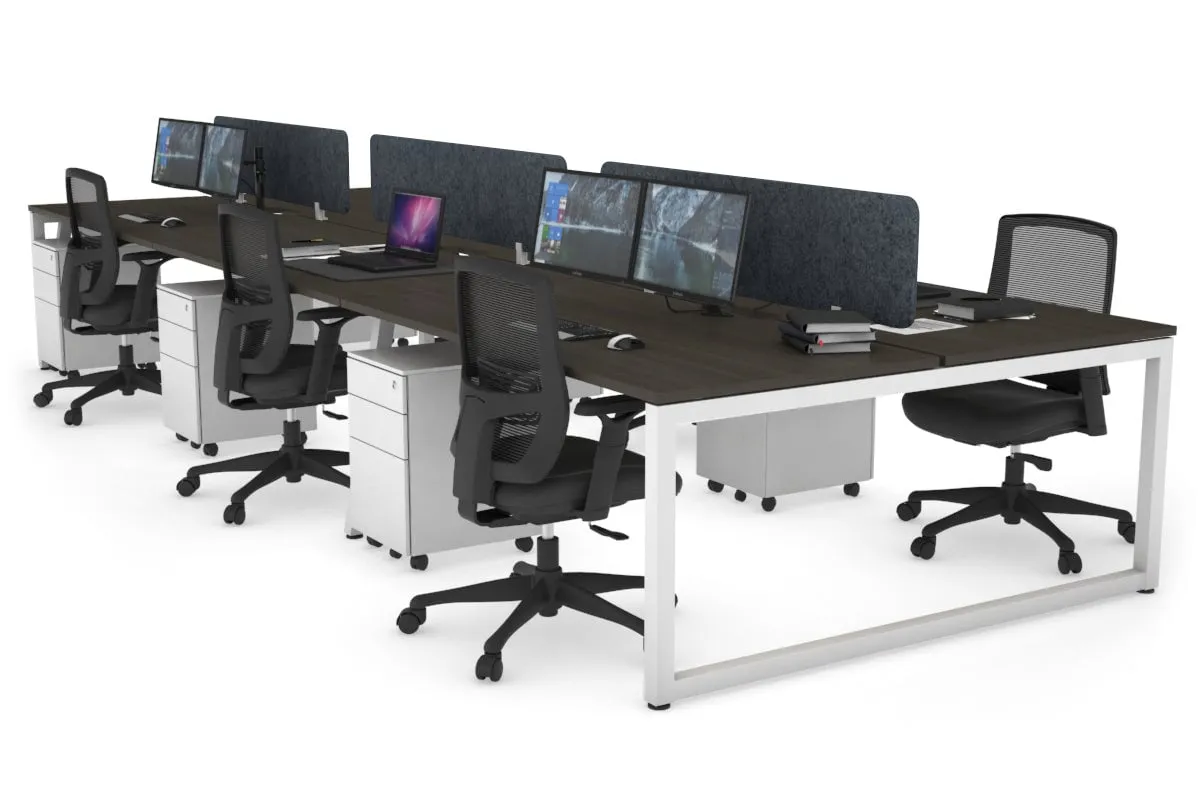 Quadro Loop Legs 6 Person Office Workstation [1800L x 800W with Cable Scallop]