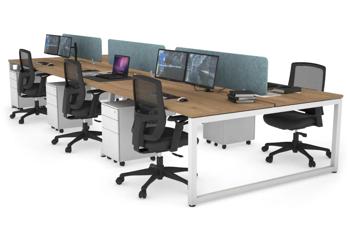 Quadro Loop Legs 6 Person Office Workstation [1800L x 800W with Cable Scallop]