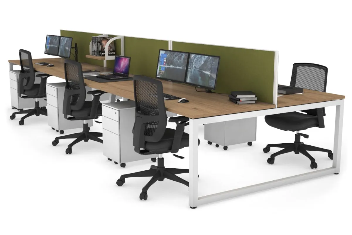 Quadro Loop Legs 6 Person Office Workstation [1800L x 800W with Cable Scallop]