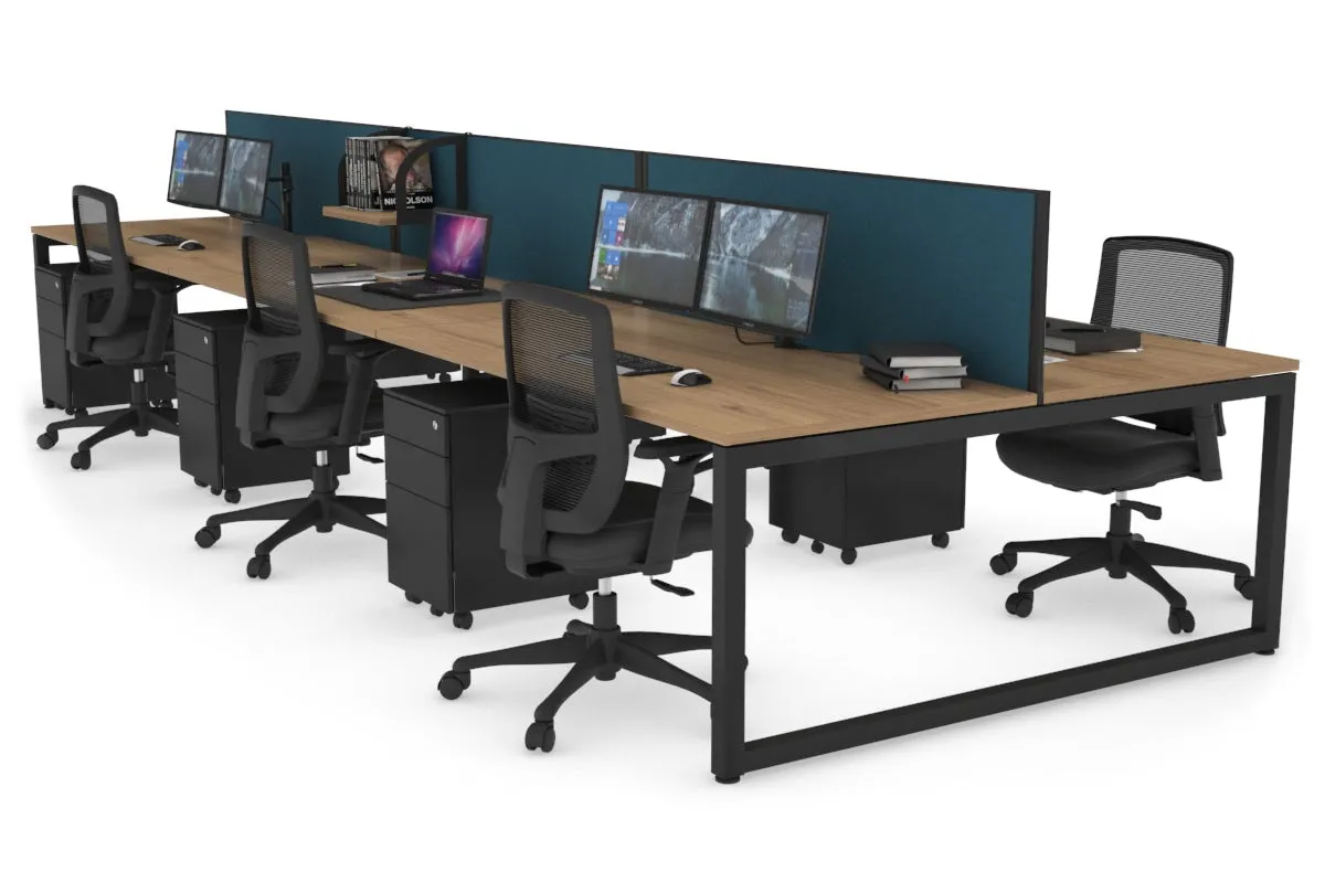 Quadro Loop Legs 6 Person Office Workstation [1800L x 800W with Cable Scallop]