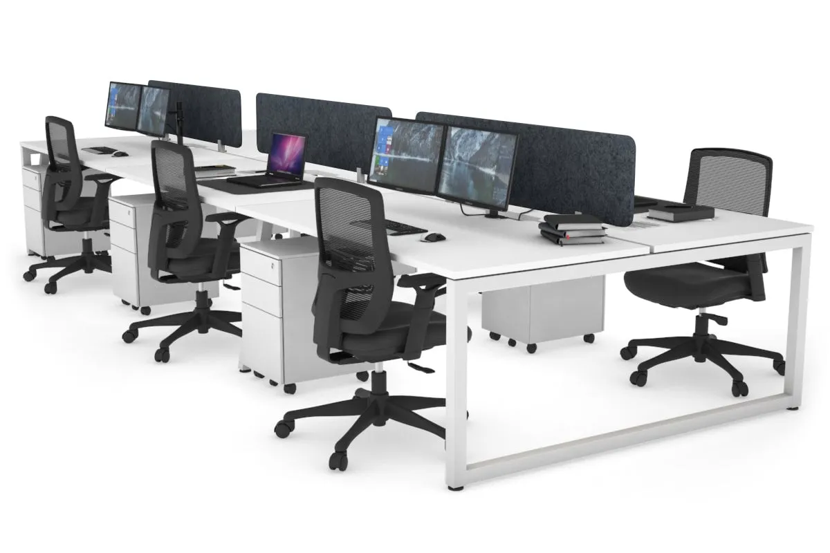 Quadro Loop Legs 6 Person Office Workstation [1800L x 800W with Cable Scallop]