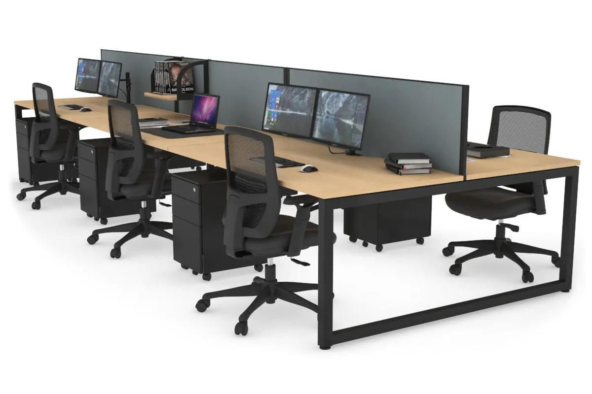 Quadro Loop Legs 6 Person Office Workstation [1800L x 800W with Cable Scallop]