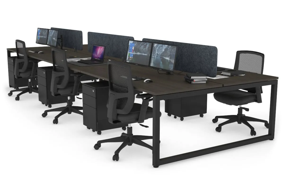 Quadro Loop Legs 6 Person Office Workstation [1800L x 800W with Cable Scallop]