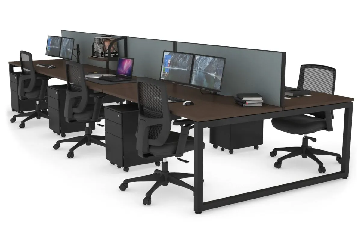 Quadro Loop Legs 6 Person Office Workstation [1800L x 800W with Cable Scallop]