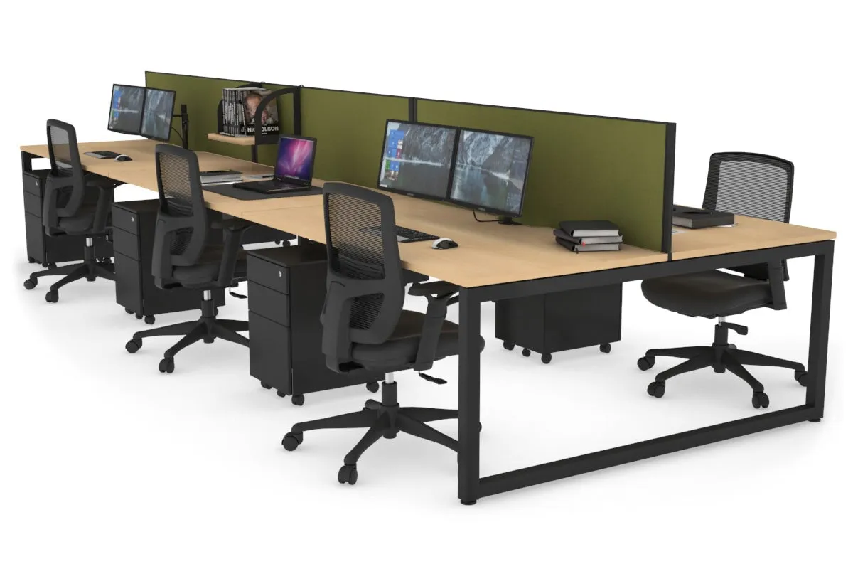 Quadro Loop Legs 6 Person Office Workstation [1800L x 800W with Cable Scallop]
