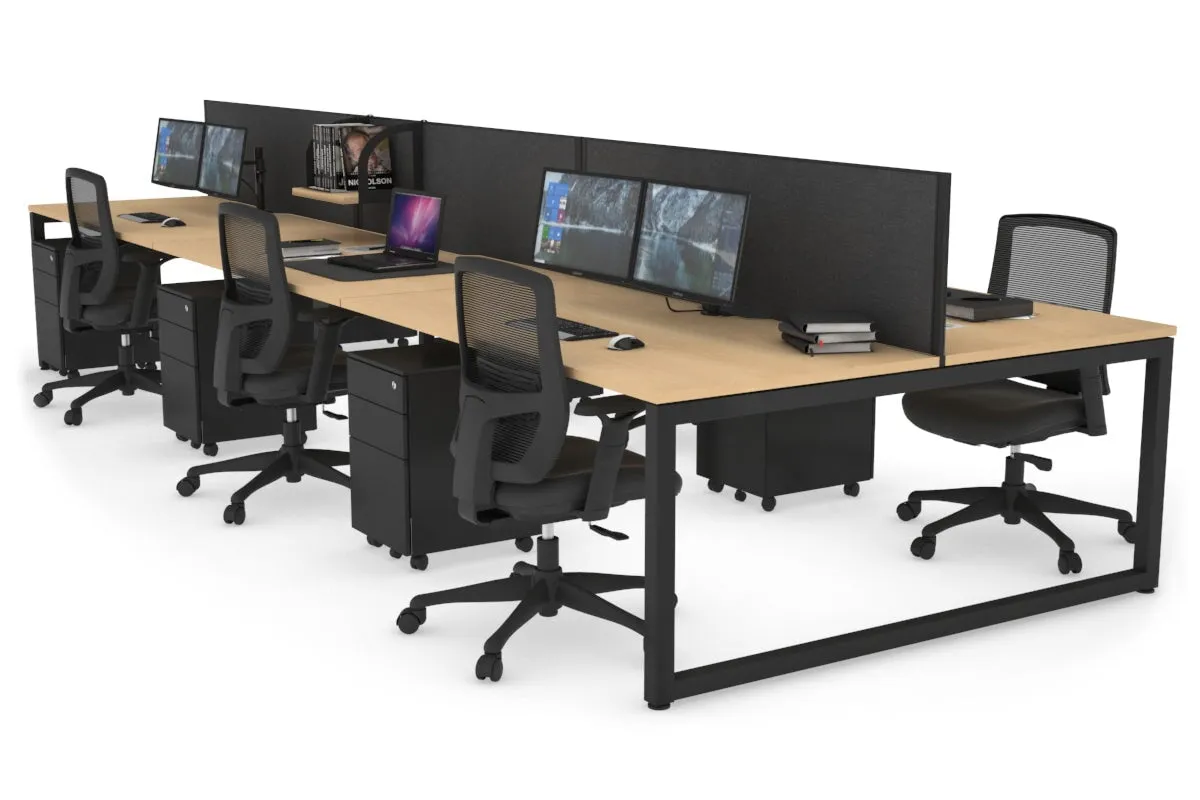 Quadro Loop Legs 6 Person Office Workstation [1800L x 800W with Cable Scallop]