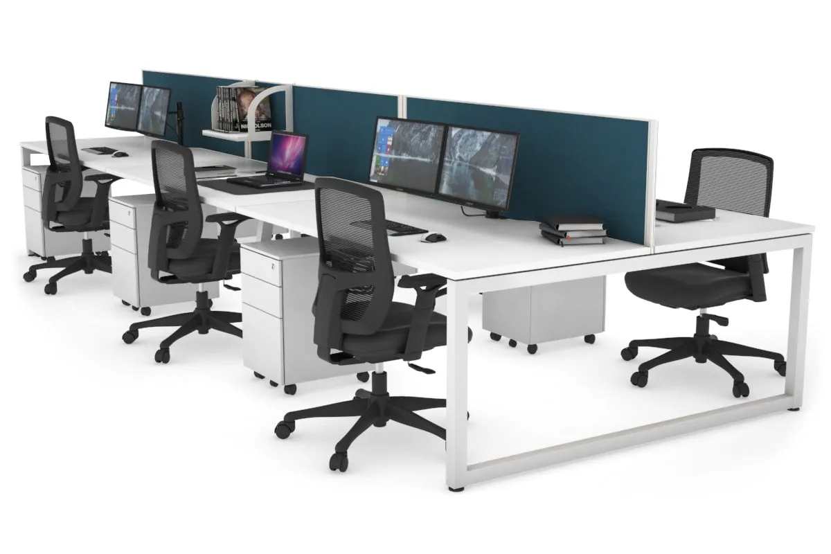 Quadro Loop Legs 6 Person Office Workstation [1800L x 800W with Cable Scallop]
