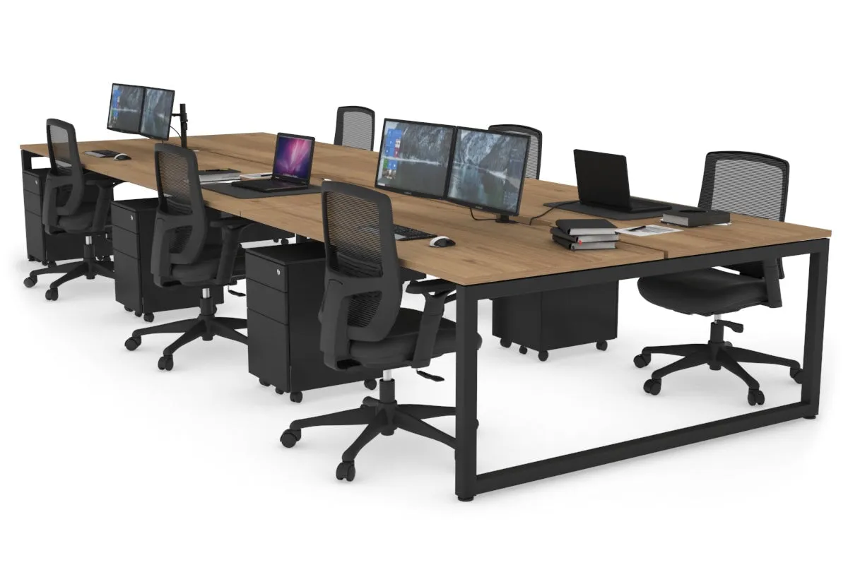Quadro Loop Legs 6 Person Office Workstation [1800L x 800W with Cable Scallop]
