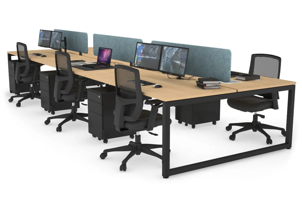 Quadro Loop Legs 6 Person Office Workstation [1800L x 800W with Cable Scallop]