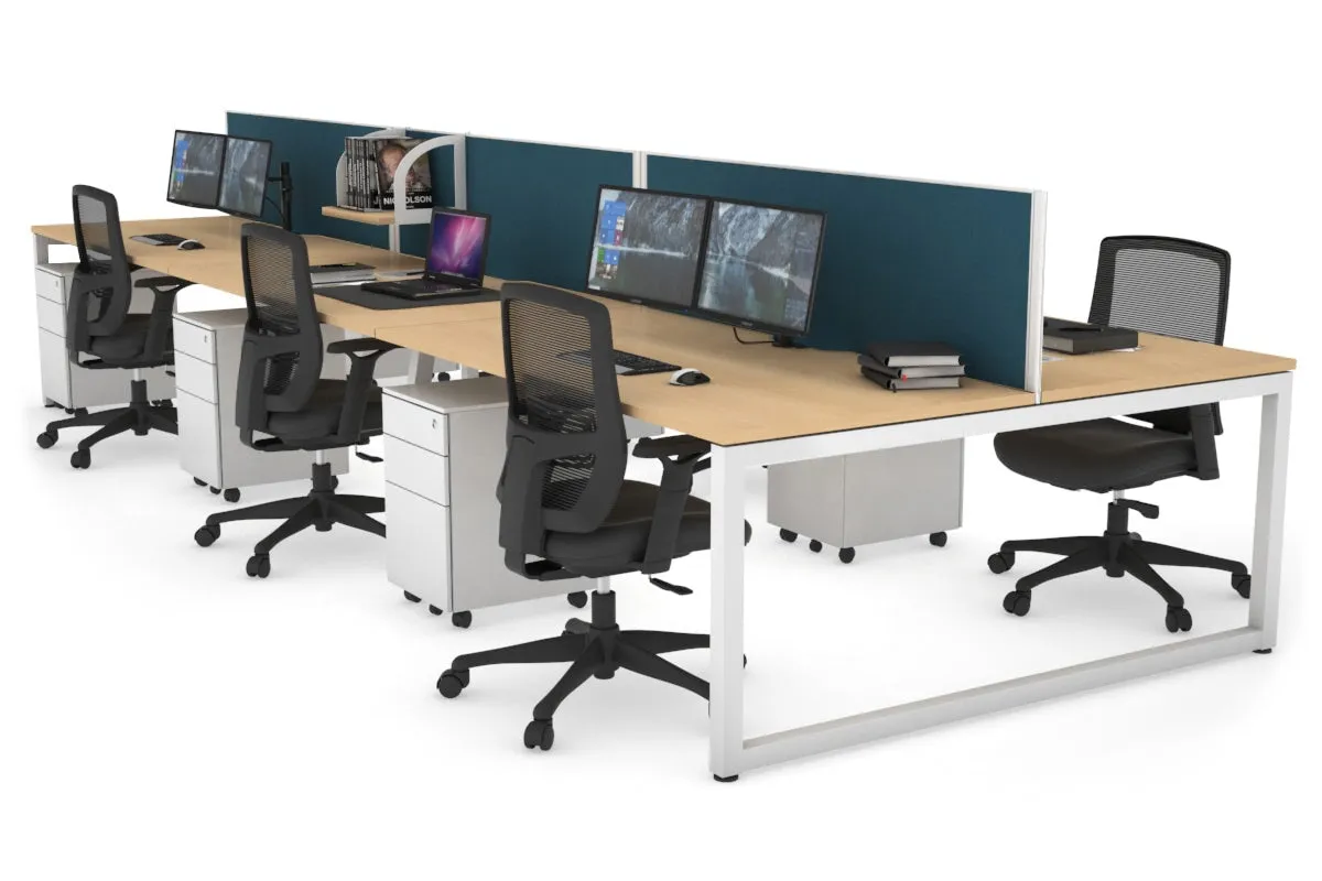 Quadro Loop Legs 6 Person Office Workstation [1800L x 800W with Cable Scallop]