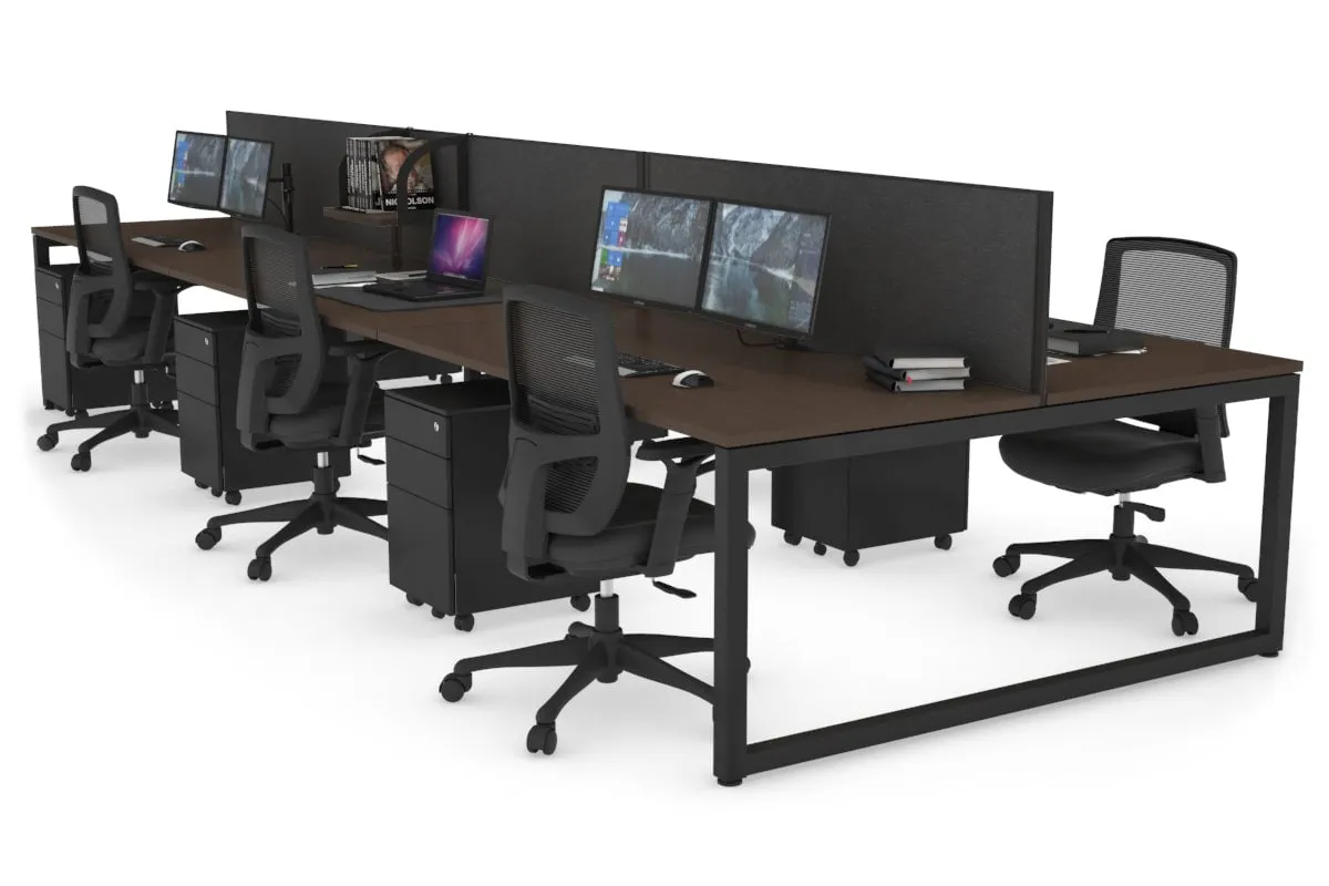 Quadro Loop Legs 6 Person Office Workstation [1800L x 800W with Cable Scallop]
