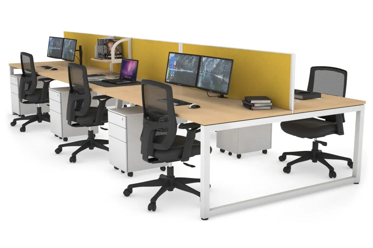 Quadro Loop Legs 6 Person Office Workstation [1800L x 800W with Cable Scallop]