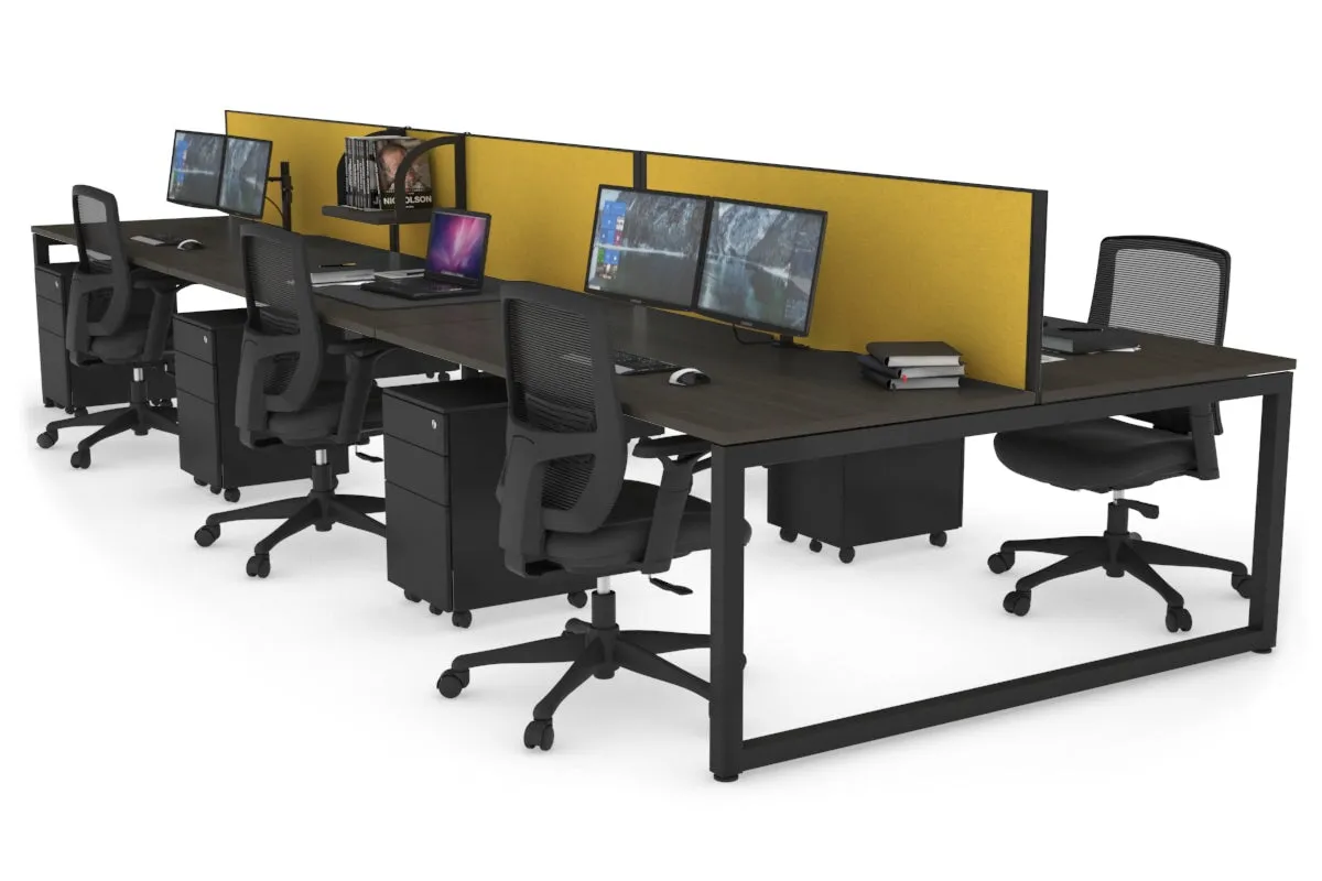 Quadro Loop Legs 6 Person Office Workstation [1800L x 800W with Cable Scallop]