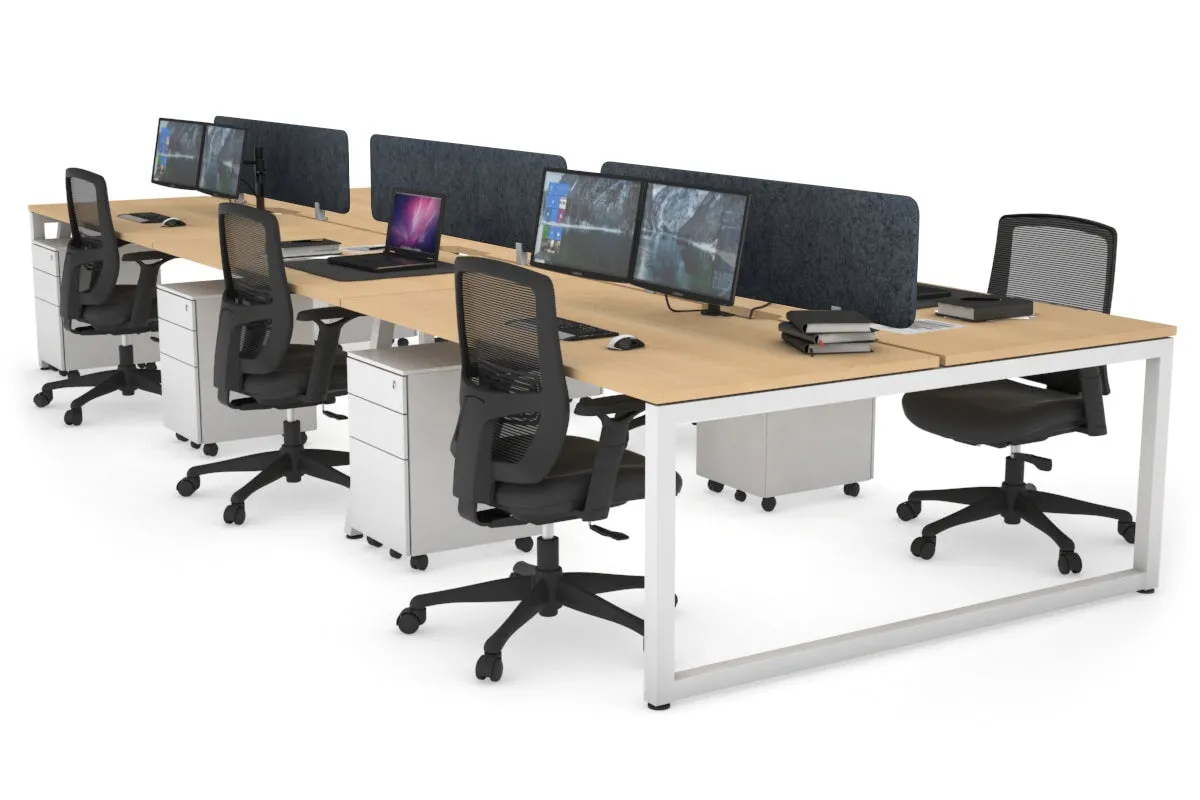 Quadro Loop Legs 6 Person Office Workstation [1800L x 800W with Cable Scallop]