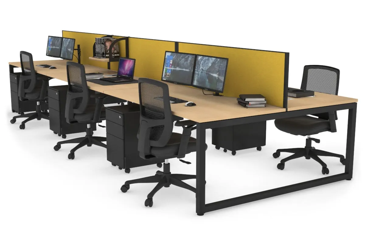 Quadro Loop Legs 6 Person Office Workstation [1800L x 800W with Cable Scallop]