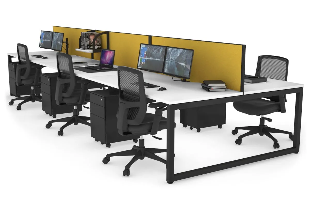Quadro Loop Legs 6 Person Office Workstation [1800L x 800W with Cable Scallop]