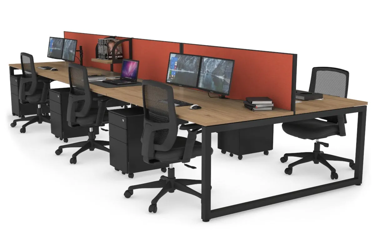 Quadro Loop Legs 6 Person Office Workstation [1800L x 800W with Cable Scallop]