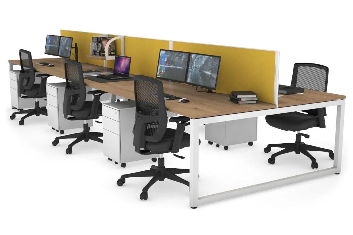 Quadro Loop Legs 6 Person Office Workstation [1800L x 800W with Cable Scallop]