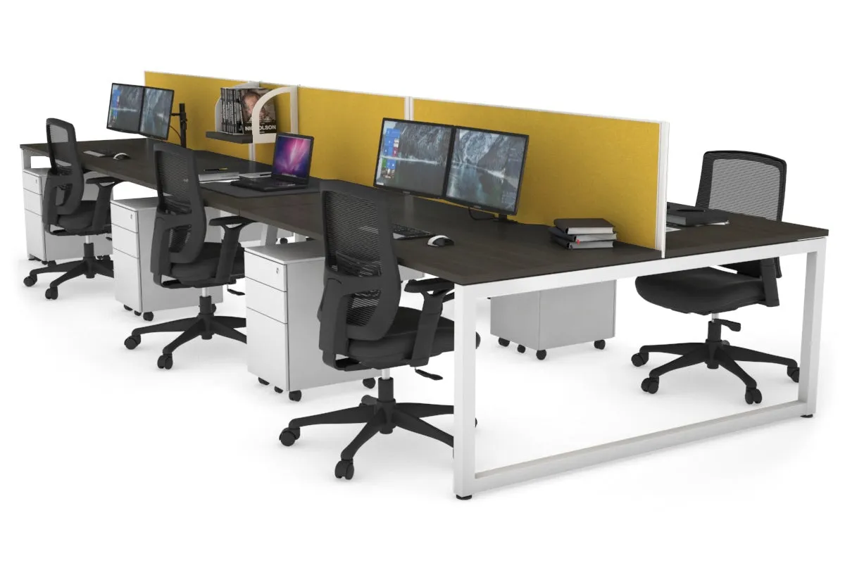 Quadro Loop Legs 6 Person Office Workstation [1800L x 800W with Cable Scallop]