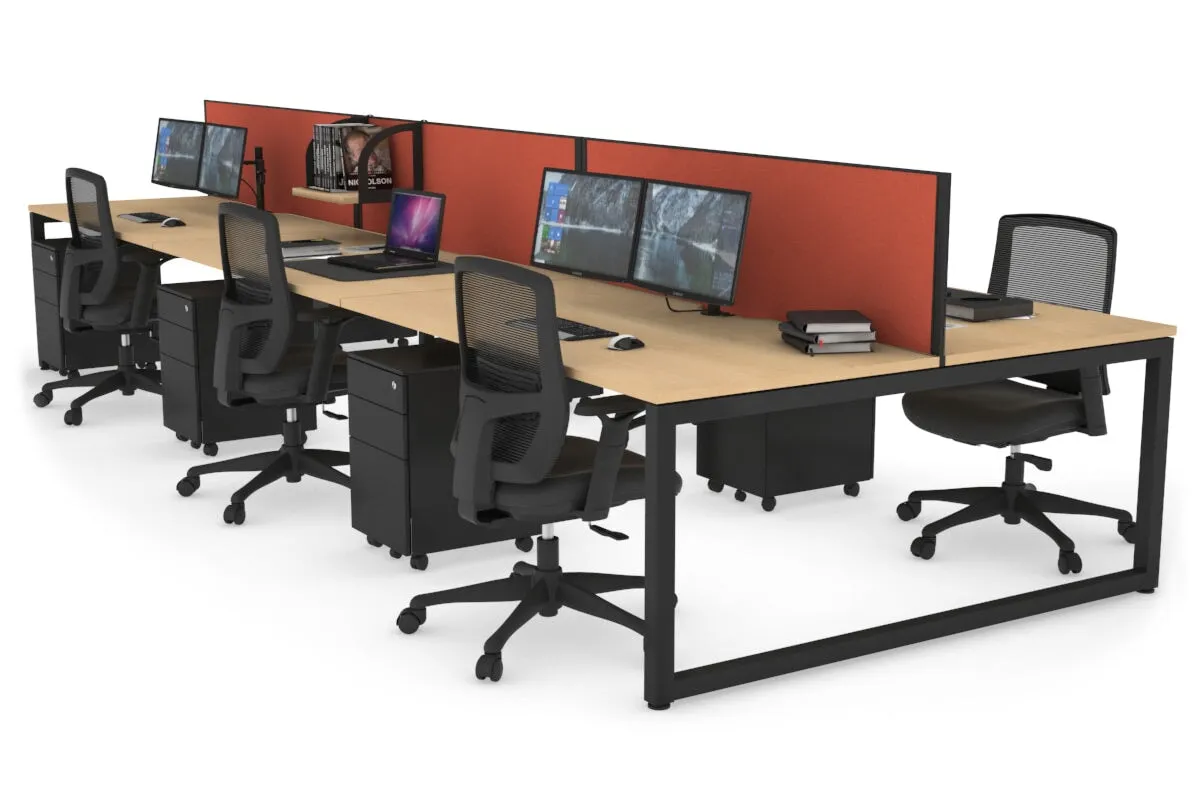 Quadro Loop Legs 6 Person Office Workstation [1800L x 800W with Cable Scallop]