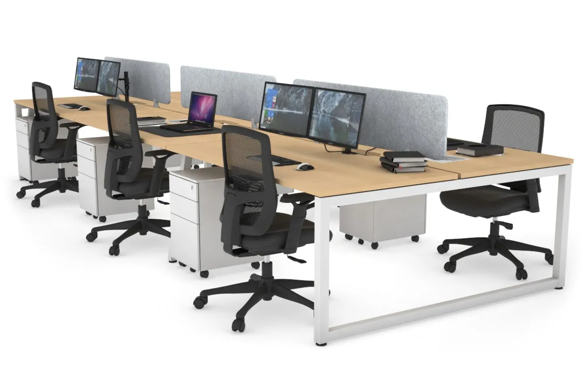 Quadro Loop Legs 6 Person Office Workstation [1800L x 800W with Cable Scallop]